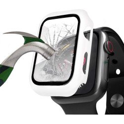 Apple Watch Series 6/5/4/SE Hard Full Body Case with Tempered Glass 40MM (Matte White)